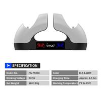 Chargeur double joystick IPEGA PG-P5012 pour manette sans fil PS5, station de charge pour manette de jeu PS5, support pour manette de jeu PS5