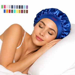Customized Personnalisé Wholesale High Quality Night Sleep <b>Hair</b> Sleeping Designer Silk Satin <b>Bonnet</b> Femme - Product Image 1