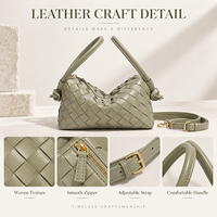 Sacs à bandoulière pour femmes, sacs à main en cuir PU tressé, petit sac à bandoulière, logo personnalisé, vente en gros