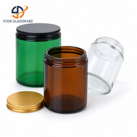 Contenants de bougies en verre coloré sur mesure OEM, pots à bougies givrés ambrés et noirs teintés, fournitures en gros pour bougies parfumées