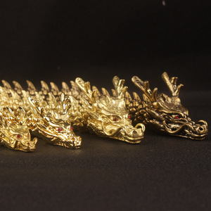 Chinese Style Brass Dragon <b>Ornament</b> Metal Decor For Living Room Desktop Traditional Zodiac Craft Single Piece Package - Product Image 1