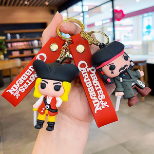 <span class=keywords><strong>2024</strong></span> nouveau dessin animé créatif Pirates caraïbes porte-clés poupée exquis petit pendentif porte-clés en métal PVC Silicone caoutchouc - Product Image 2