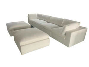 घर के फर्नीचर के लिए वबी-साबी कोज़ी आरामदायक घर के लिए क्लाउड लिनन सोफा संग्रह मॉड्यूलर सेक्शनल सोफे - Product Image 2