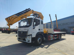 Grue montée sur camion à flèche droite à double essieu arrière de 8 tonnes à haute capacité avec stabilisateurs pour les projets de transport de marchandises lourdes - Product Image 4