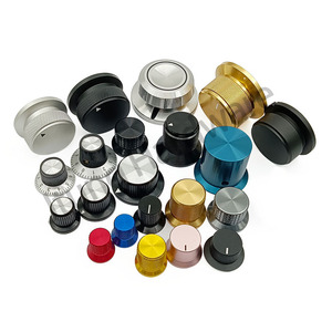 Schwarz Gold Silber Grau Rot Blau Aluminium Rändel rock Hut knopf 18 Zähne D Wellen verstärker Potentiometer Schalter knopf - Product Image 5