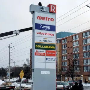 Panneau de pylône personnalisé signalisation de pylône de stationnement sur pied panneaux de pylône panneau de signalisation de lettres rétroéclairé en métal pour l'extérieur