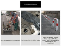 Poteau de signalisation routière amovible avec bande réfléchissante pour la sécurité routière, la protection des piétons et les applications extérieures