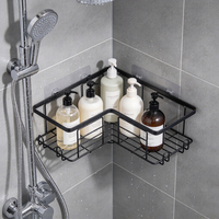 Étagères de rangement triangulaires en fer sans perçage pour salle de bain et douche