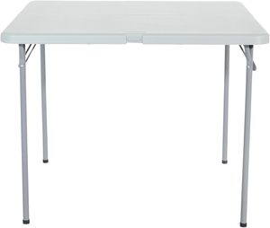 Manufacturer Direct 5-Piece Folding Square <b>Table</b> & Chair <b>Set</b>, Light <b>Grey</b> Resin Commercial <b>Dining</b> <b>Set</b> for Office & Events - Product Image 2