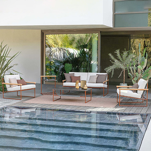 Sofás de Jardín de Lujo de Alta Gama, Impermeables, con Protección Solar, Sofá Moderno para <span class=keywords><strong>Patio</strong></span>, Muebles de <span class=keywords><strong>Exterior</strong></span> para <span class=keywords><strong>Comedor</strong></span> de Crucero, Estilo Pastoral - Product Image 2