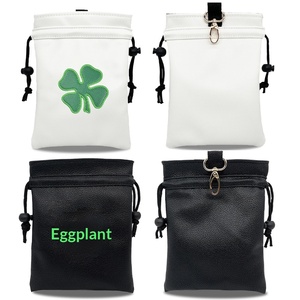 Bolsa <span class=keywords><strong>de</strong></span> Cuero para Pelotas <span class=keywords><strong>de</strong></span> <span class=keywords><strong>Golf</strong></span> con Cordón, Bordado <span class=keywords><strong>de</strong></span> Trébol <span class=keywords><strong>de</strong></span> Cuatro Hojas, Diseño Impermeable para Llevar en la Cintura, Personalizable OEM/ODM - Product Image 1