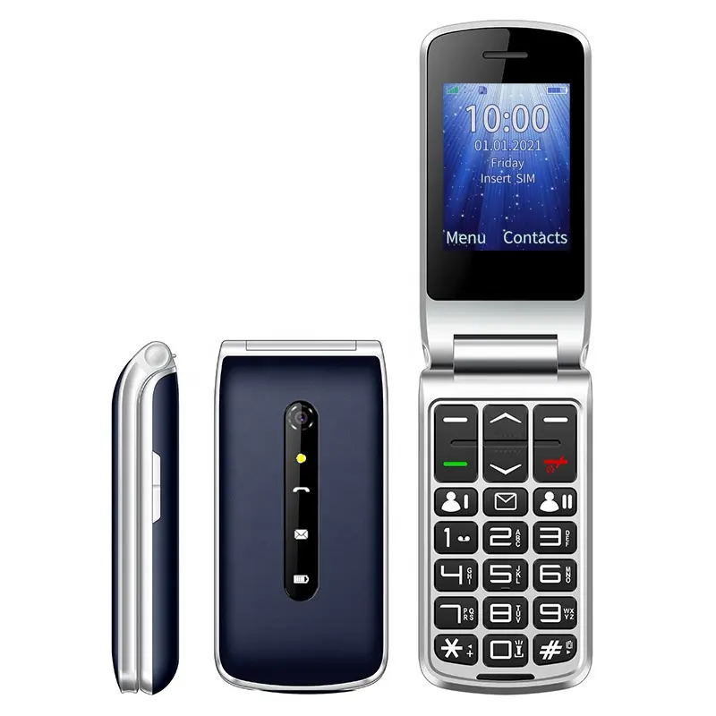 F247L 노인 플립 핸드폰 2.4 인치 4G 접이식 휴대 전화 키패드 접이식 기능 노인을위한 SOS 큰 버튼과 휴대 전화