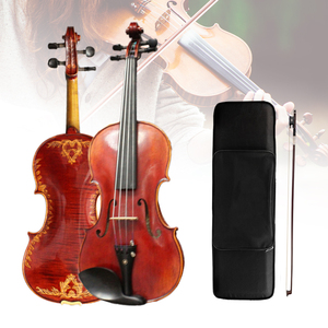 Violín NAOMI 4/4 Tallado a Mano, Violín Barroco Europeo Antiguo de Madera, Violino Maestro Stradi con Bonitas Flores Talladas, Instrumento de Cuerda - Product Image 4