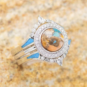 Anello Vintage in Stile Turchese Smaltato per Donne, Gioiello alla Moda per Dito Indice - Product Image 6