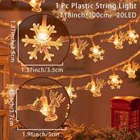 Guirlande lumineuse de Noël 3M20LED Flocon de neige Elan Cerf Étoile Arbre de Noël Xmas Holiday Festive Indoor Decoration Battery fairy Light