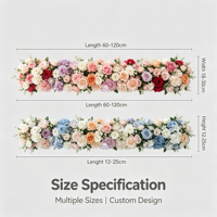 Rangée de roses artificielles en soie toucher réel pour allée de mariage, arche, toile de fond, banquet, scène d'hôtel, événement, fête, accessoire photo et décoration