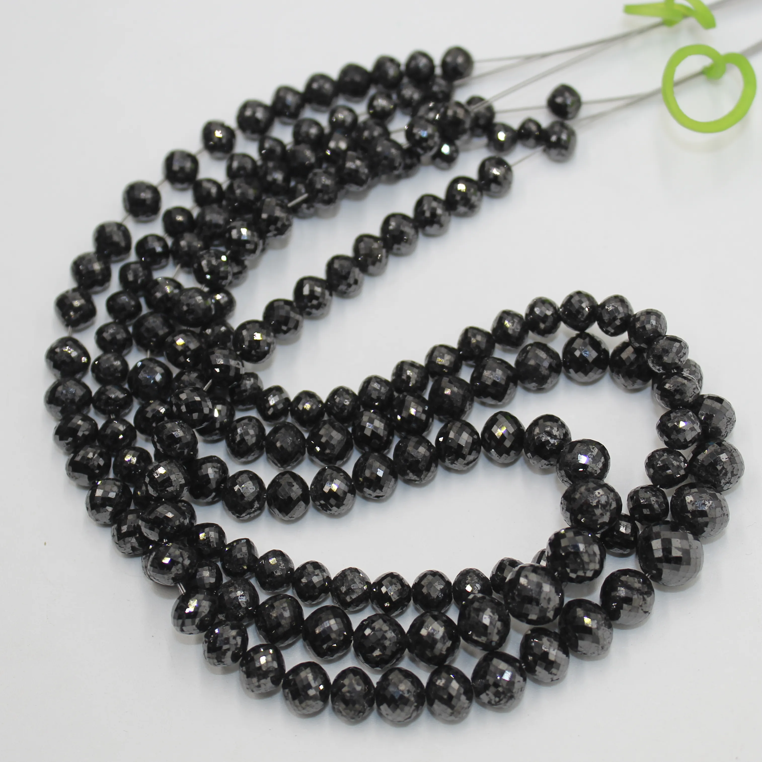 2mm Natural Black Diamond Stone Faceted Rondelle Gemstone Beads Strand From Wholesaler at Factory Price