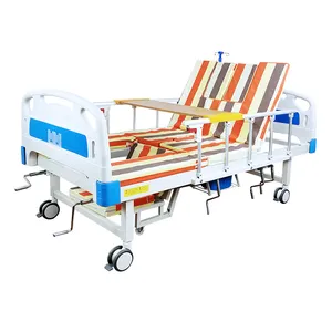 Hebei cheap price multi-functional manual operating lateral turning home medical nursing beds with toilet