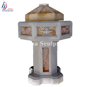 Fuente de bautismo religioso, mármol auténtico tallado a mano para iglesia, venta al por mayor - Product Image 3