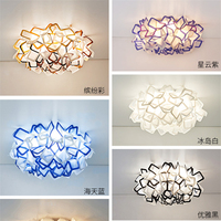 Lampe de plafond suspendue en forme de fleur de conception italienne, abat-jour en acrylique, forme de fleur, LED, luminaires suspendus pour salon, chambre à coucher