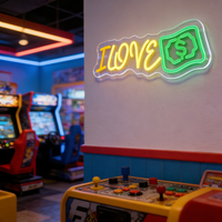 Letrero LED de Neón Neonawall I Love Money, Luz de Pared Acrílica IP65, Decoración de Pared Moderna para Tienda, Estudio, Bar, Sala de Juegos, Estilo Hipster