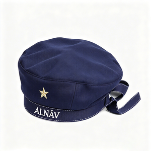 Béret Marin pour Femme Brodé d'une Étoile, Casquette Marine Vintage à Nœud Latéral, Casquette Plate Nautique pour Tenue Décontractée Urbaine - Product Image 5