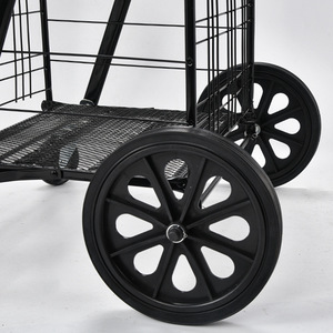 <span class=keywords><strong>Chariot</strong></span> <span class=keywords><strong>de</strong></span> <span class=keywords><strong>courses</strong></span> pliable et multifonctionnel avec roues à 360 degrés, <span class=keywords><strong>chariot</strong></span> d'épicerie multifonctionnel, montage facile, extra-large, noir - Product Image 5
