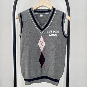 Maglioni senza maniche con scollo a V in maglia autunno inverno e inverno maglioni - Product Image 3