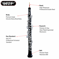 High Quality C Ebony Oboe OEM C Tone Ebony Wood Oboe With Silver Plated Keys Wood Wind Instruments Professional Performance