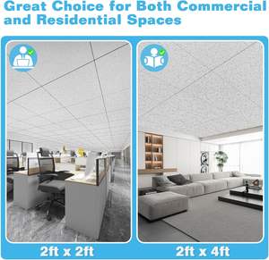 <span class=keywords><strong>Techo</strong></span> Acústico de Fibra Mineral de Diseño Moderno, Directo de Fábrica, de Alta Calidad, Forma Cuadrada, Impermeable, Ignífugo y Resistente al <span class=keywords><strong>Calor</strong></span> - Product Image 4