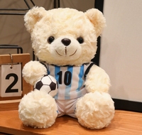 Peluche ours Teddy de l'équipe de football avec maillot, jouet pour enfants, jouets pour enfants de l'équipe de football, en polyester, 15-25 cm