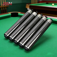 ASN WJCB Elite 21cm Rallonge de queue de billard en fibre de carbone 3K légère avec joint Uni-Loc compatible Predator, anneau métallique gris fin