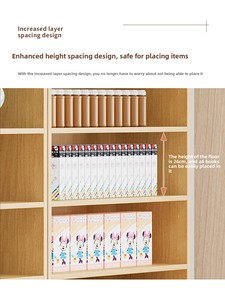 Rak Pajangan Toko Buku Kreatif Budaya Kayu Modern, Rak Bertingkat untuk Camilan, Perlengkapan Hewan Peliharaan, Alkohol, Salon Kecantikan - Product Image 5