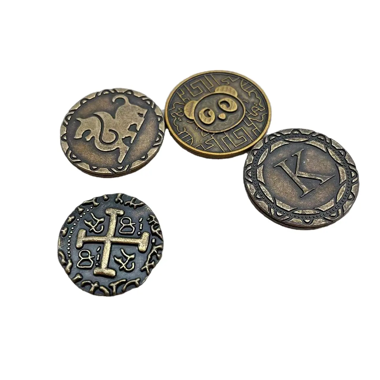 金属製ゲームコインゲーム用の金と銀のマルチサイズアンティーク金属海賊コイン