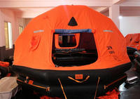 Kanopi Rakit Penyelamat Tiup Otomatis Warna Oranye 6 10 15 20 25 30 35 50 65 100 Orang Yacht Throw Liferaft
