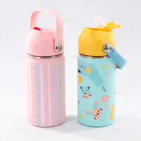 Nouveau design coloré OEM 12Oz 16Oz 18Oz personnalisé mignon en acier inoxydable isolé sous vide ensemble de bouteilles d'eau potable de sport pour les enfants