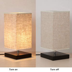Home decor luxury modern bedside metal fabric lampshade table lamps and reading lights for bedroom - Product Image 3