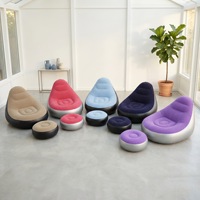 Fauteuil gonflable moderne et confortable avec repose-pieds assorti, siège pneumatique pliable et portable pour dortoir, chambre et extérieur