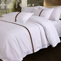 Ensemble de literie en polyester avec sangle épaissie, logo personnalisé, kit de literie pour hôtel, chambre d'hôtes, chambre d'accueil