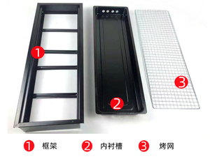 Popolare Griglia <span class=keywords><strong>Barbecue</strong></span> Pieghevole 60x22cm con Scanalatura per Carbone, Stile <span class=keywords><strong>Valigetta</strong></span>, per Esterni - Product Image 3