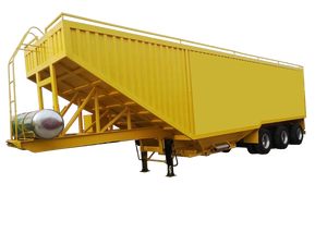 Remorques de camion à 3 essieux, remorque silo conçue pour le transport en vrac, remorque à <span class=keywords><strong>grain</strong></span>, remorque à fond de benne, semi-remorque de fret - Product Image 1