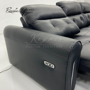 Canapé inclinable électrique 3 places en similicuir, dossier capitonné, inclinaison électrique, se transforme en lit, mobilier contemporain pour salon - Product Image 5