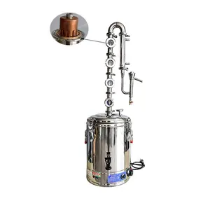 Macchina per la produzione di Brandy d'uva distillatore di alcol elettrico da 50 litri con torre di distillazione in lamiera di rame a 4 strati