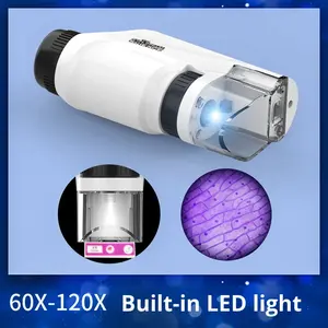 <span class=keywords><strong>Microscope</strong></span> portable en plastique pour enfants, mini <span class=keywords><strong>microscope</strong></span> optique, expérience scientifique en biologie, âges 8-13, cadeau pour les élèves du primaire - Product Image 3