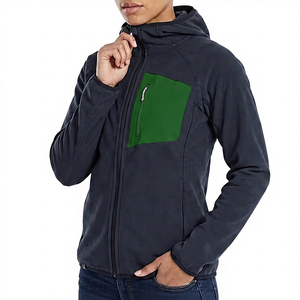 Custom Men's <b>Fleece</b> Hooded <b>Jacket</b> Windproof Water Resistant Outdoor Hiking Casual 100% Cotton <b>Lined</b> with Zipper Pockets OEM - Product Image 5