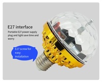 Ampoule LED multicolore à effet boule magique E27, activée par le son, pour bar KTV, lampe de scène rotative, laser clignotant, blanc chaud