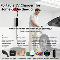 Chargeur portable pour véhicule électrique 11KW 16A Type 2 IEC62196-2 EVSE, boîte de charge pour voitures électriques, prise CEE, câble de 5 m