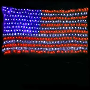 420 Super Bright LED american Flag lights Waterproof usa Led Decorations outdoor led flag