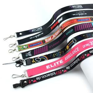 Tali Lanyard Poliester yang Dapat Disesuaikan dengan Pengait, Tali Personal dengan Logo - Product Image 1