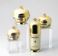 Pot cosmétique élégant en acrylique doré de 30ml avec bouchon vintage Bouteilles en plastique de 10g 15g 30g pour les soins de la peau
